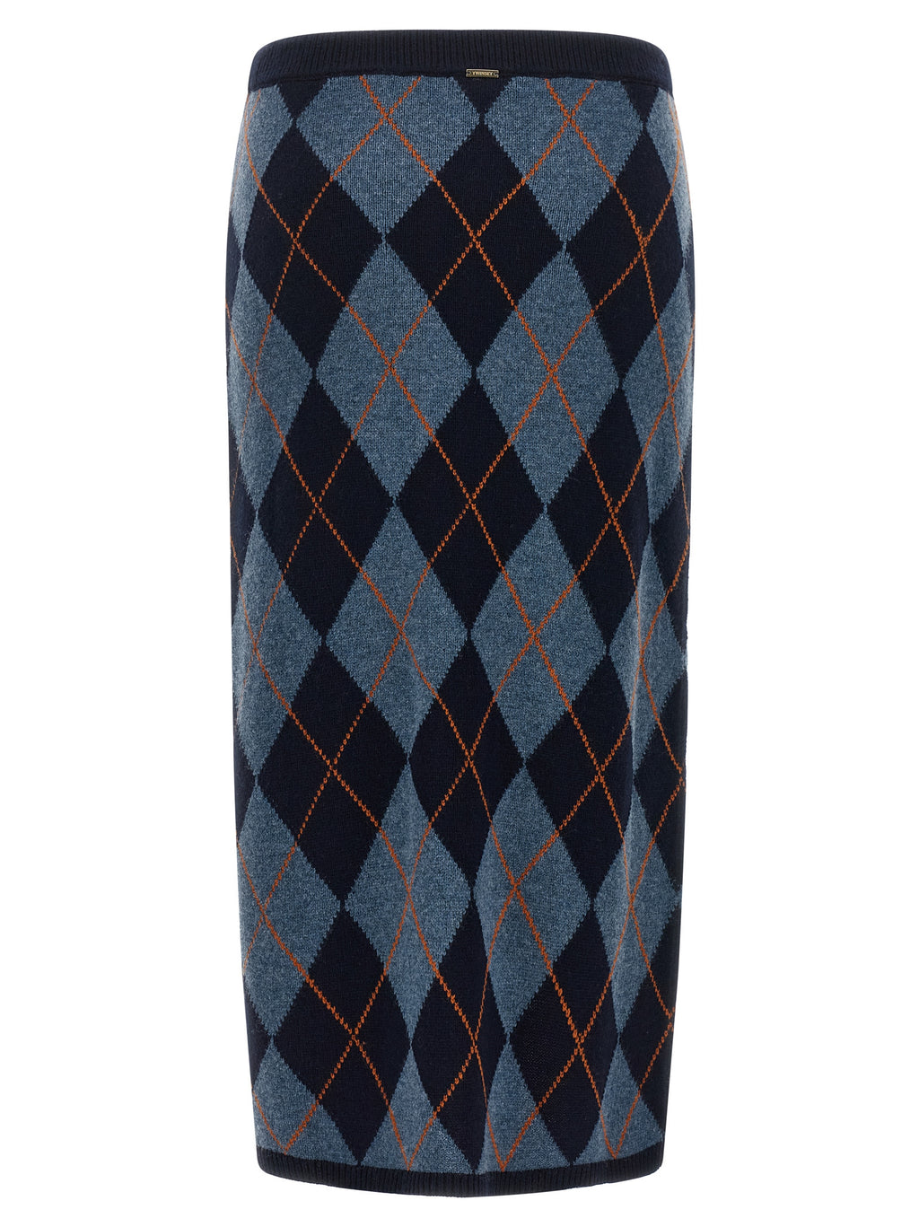 Twinset Blue Viscose Midi Skirt
