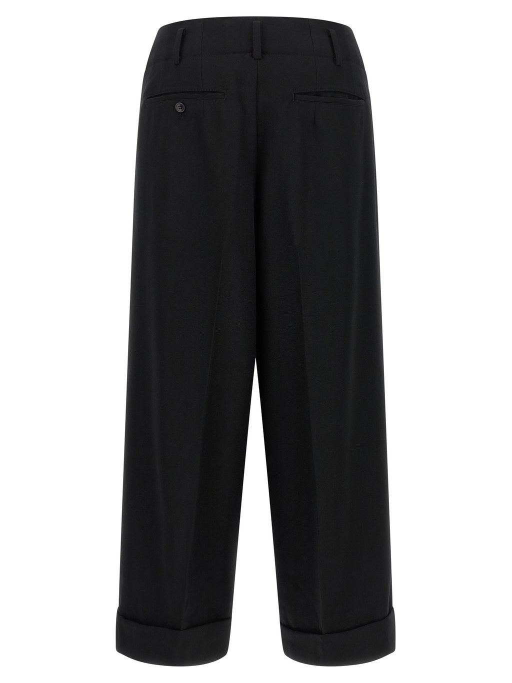 Comme Des Garçons Black Wool Cropped Pants