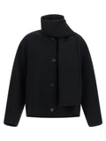 'S Max Mara Black Wool Full-Length Jacket