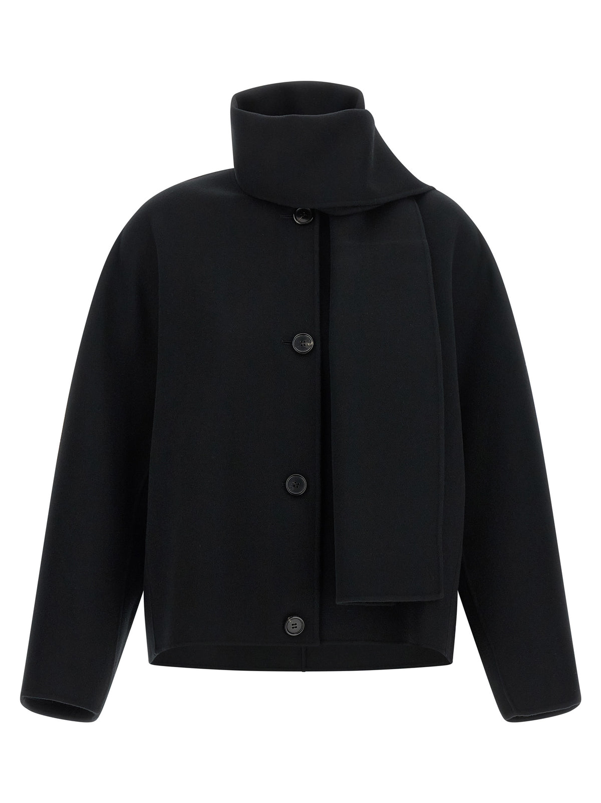 'S Max Mara Black Wool Full-Length Jacket