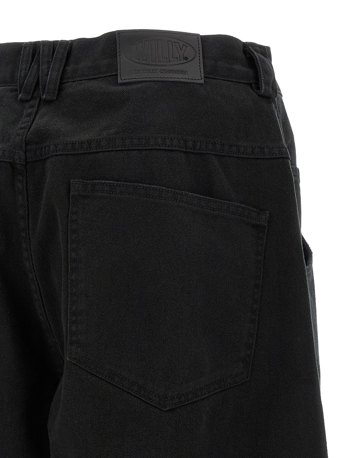 WILLY CHAVARRIA Black Cotton Relaxed Fit Jeans
