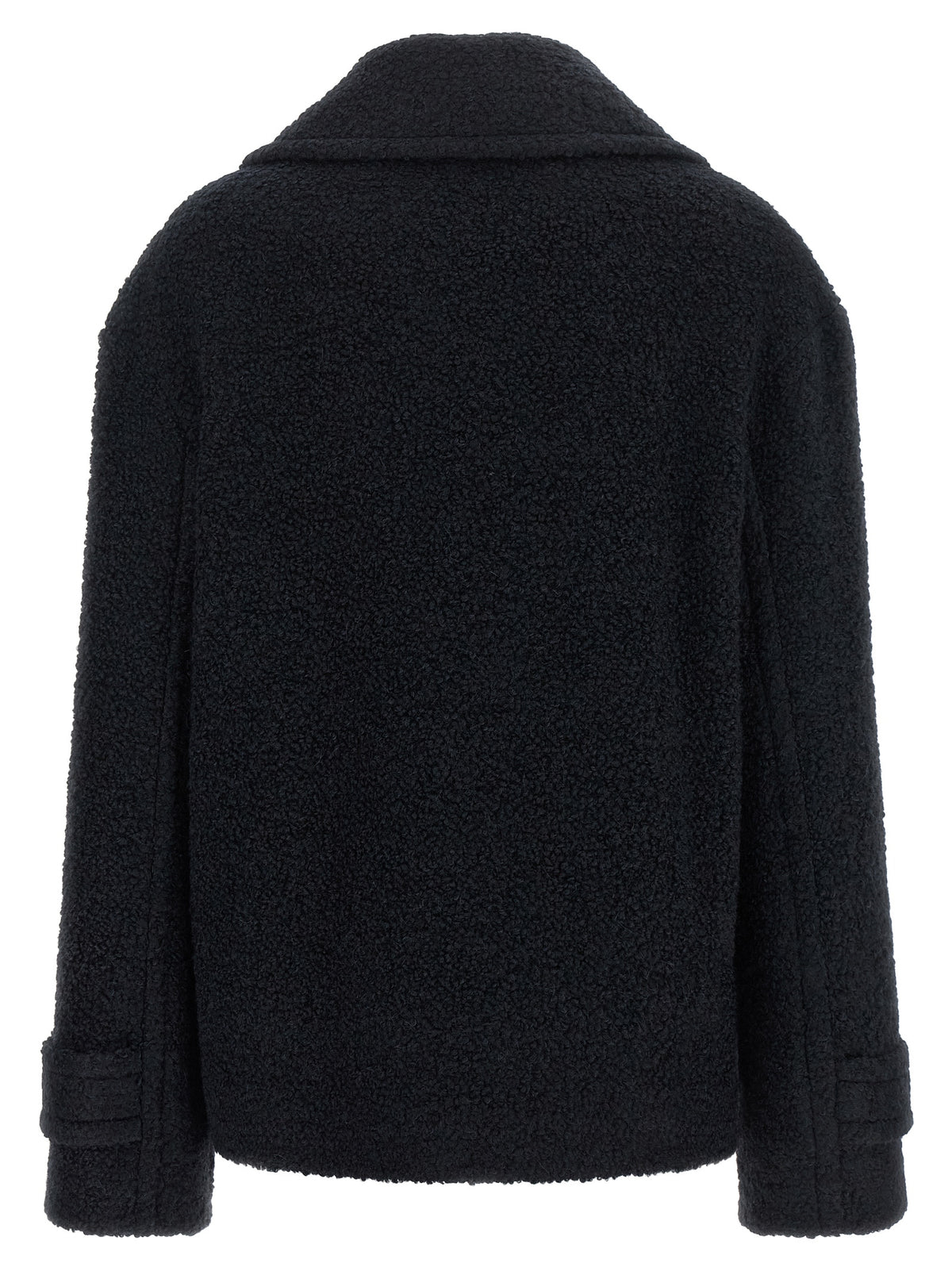 Tagliatore Blue Alpaca Leather Coat