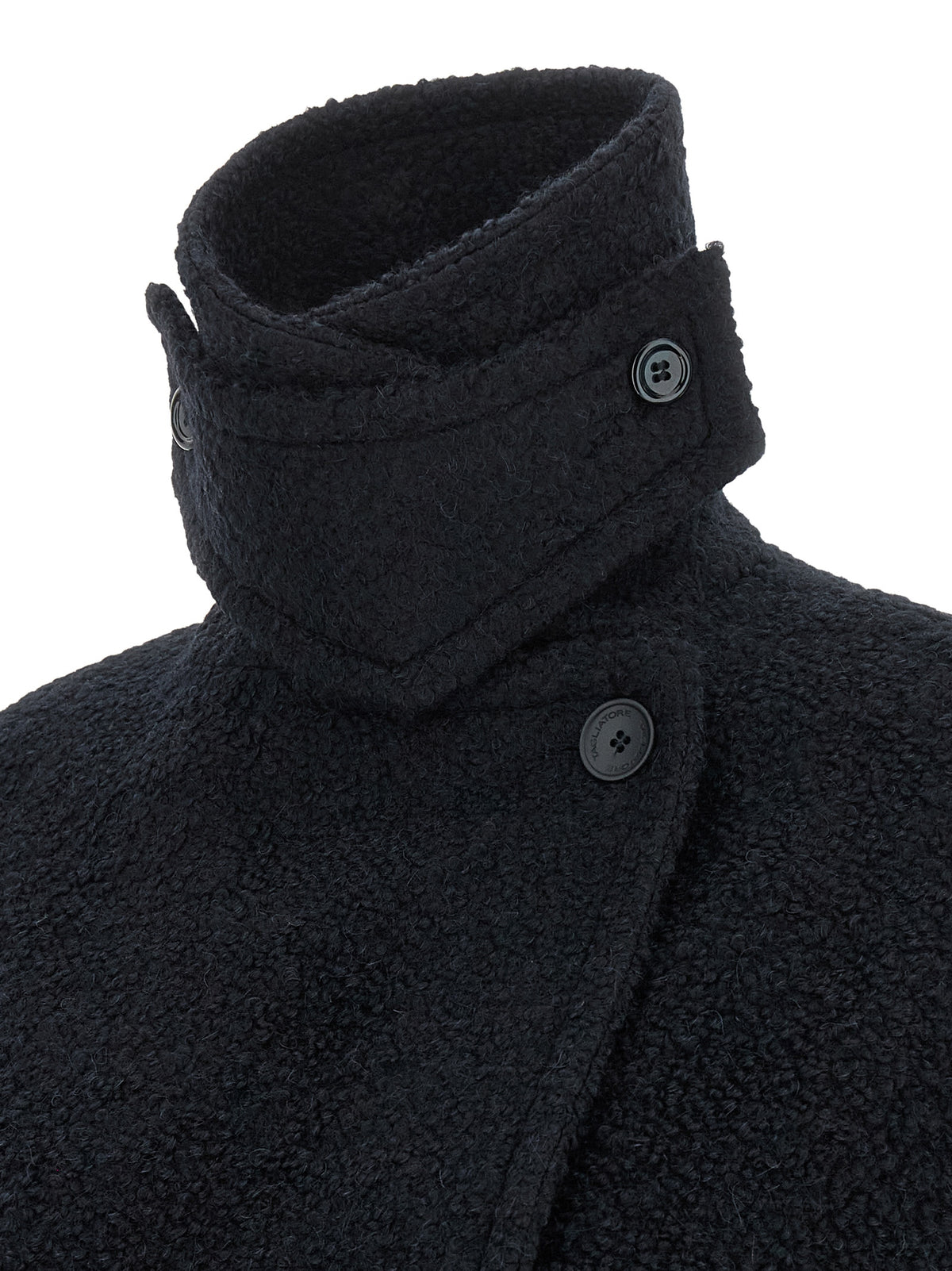 Tagliatore Blue Alpaca Leather Coat
