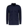 Autore Navy Blue Cotton Full-Length Jacket