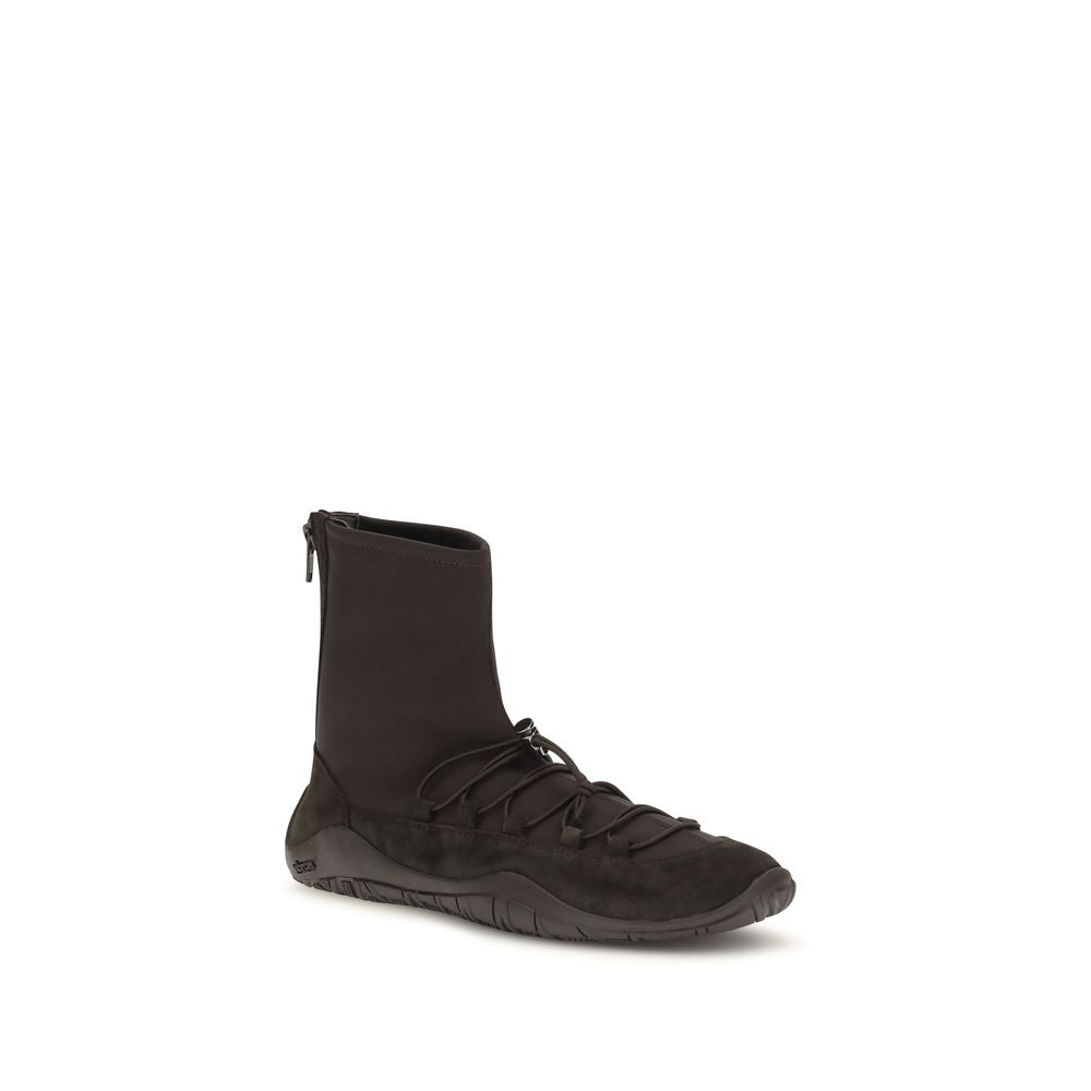 Dear Frances Black Calf Leather Bos Taurus Lace-Up Boots