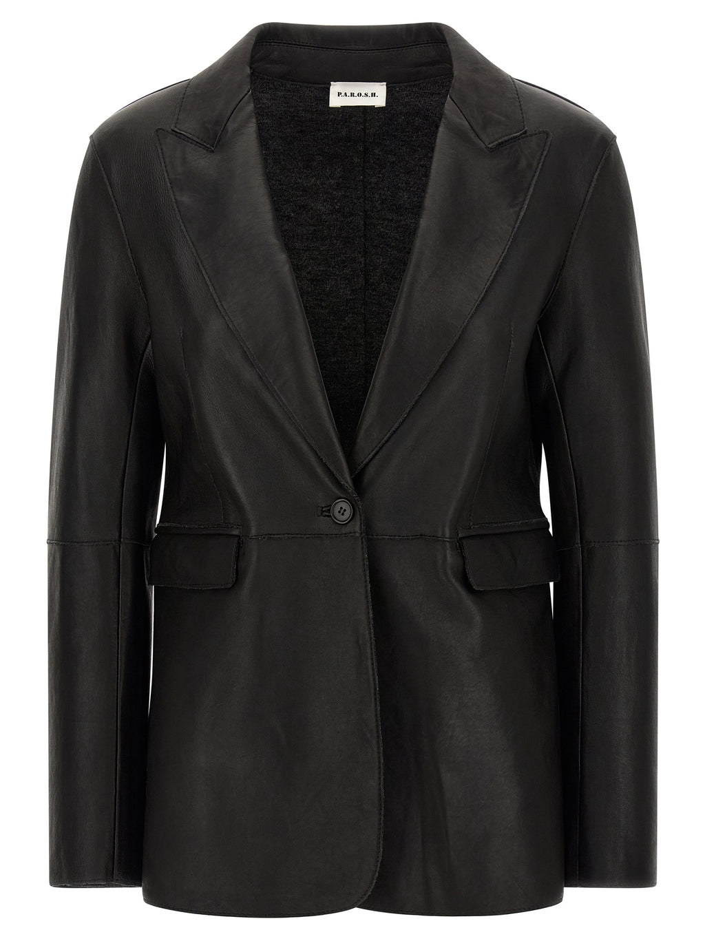 P.A.R.O.S.H. Black Lamb Leather Blazer