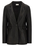 P.A.R.O.S.H. Black Lamb Leather Blazer