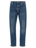 Brunello Cucinelli Blue Cotton Straight-Leg Jeans