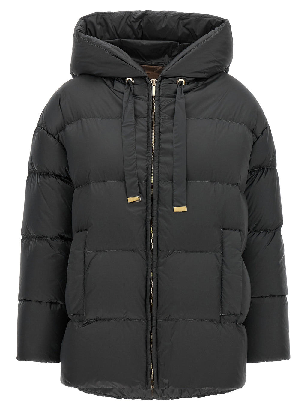 Max Mara Gray Polyamide Full-Length Jacket