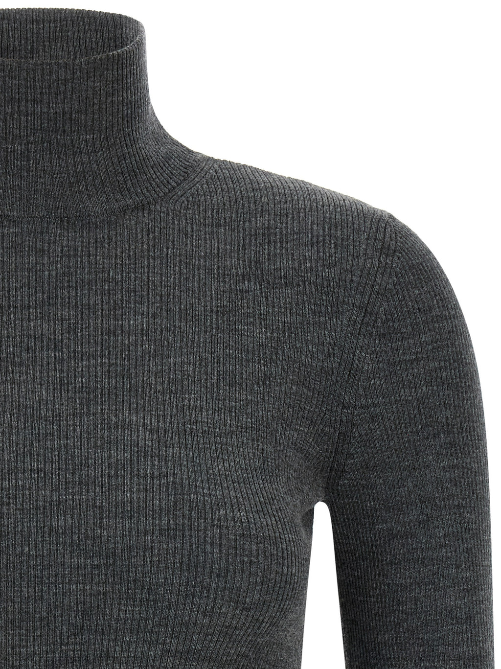 Max Mara Gray Virgin Wool Cardigan