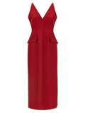 Sportmax Red Acetate Long Dress