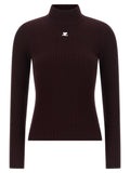 Courrèges Bordeaux Viscose Cardigan