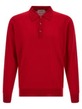 JOHN SMEDLEY Red Merino Wool Polo Shirt