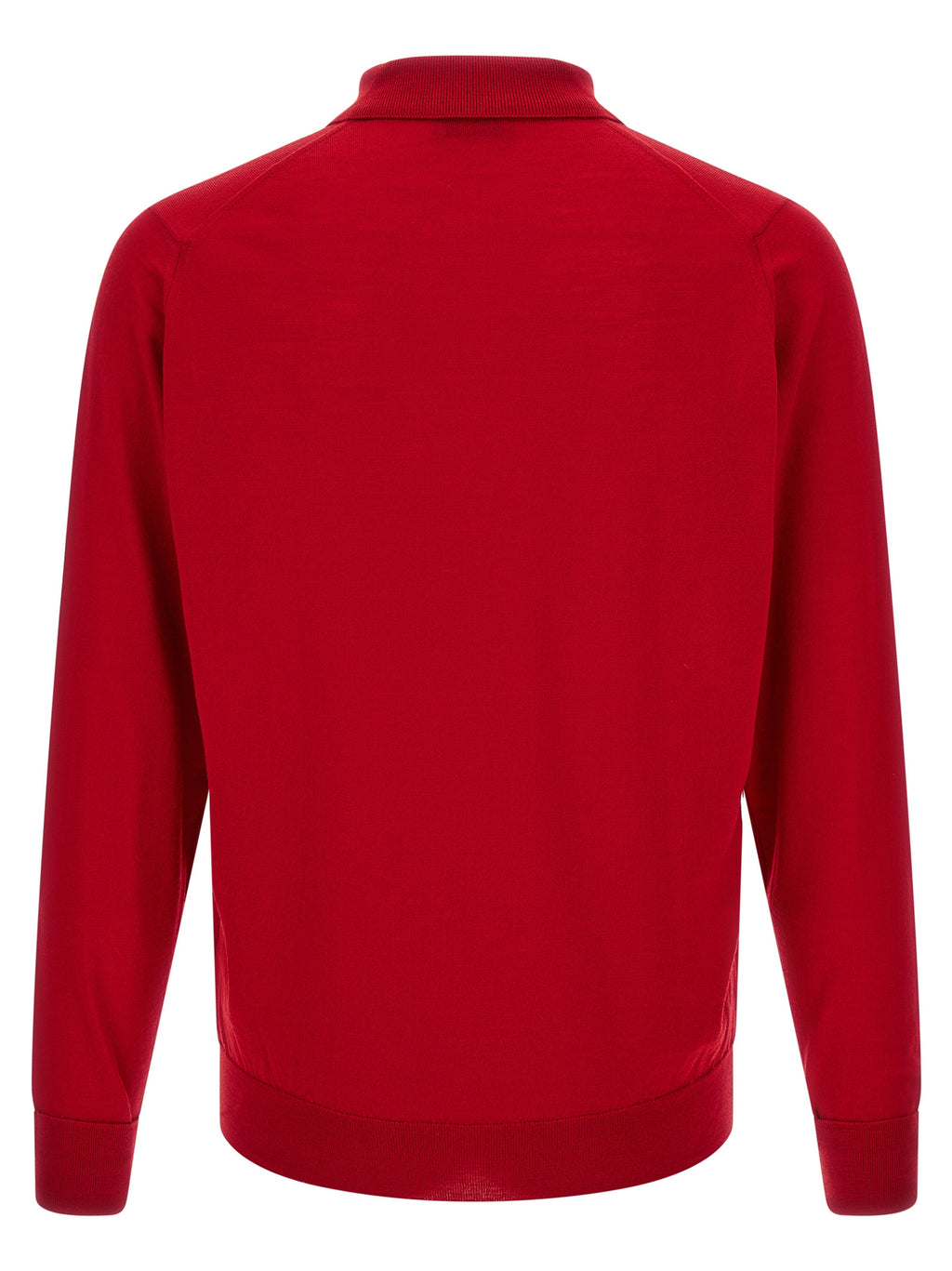 JOHN SMEDLEY Red Merino Wool Polo Shirt