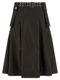 Ganni Brown Polyamide Midi Skirt