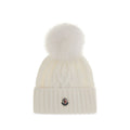 Moncler White Wool Oves Aries Beanie