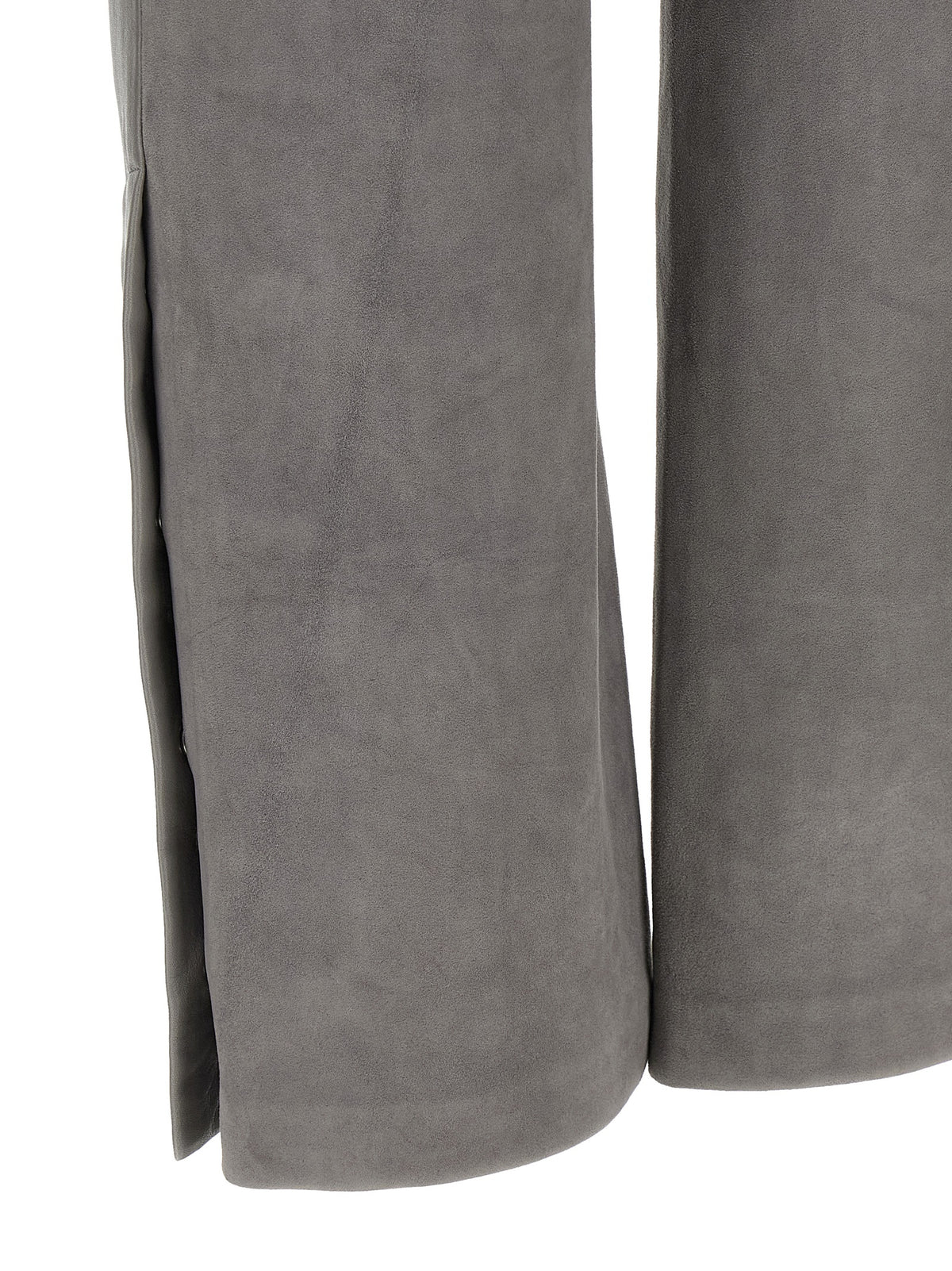 Sportmax Gray Lamb Leather Casual Pants
