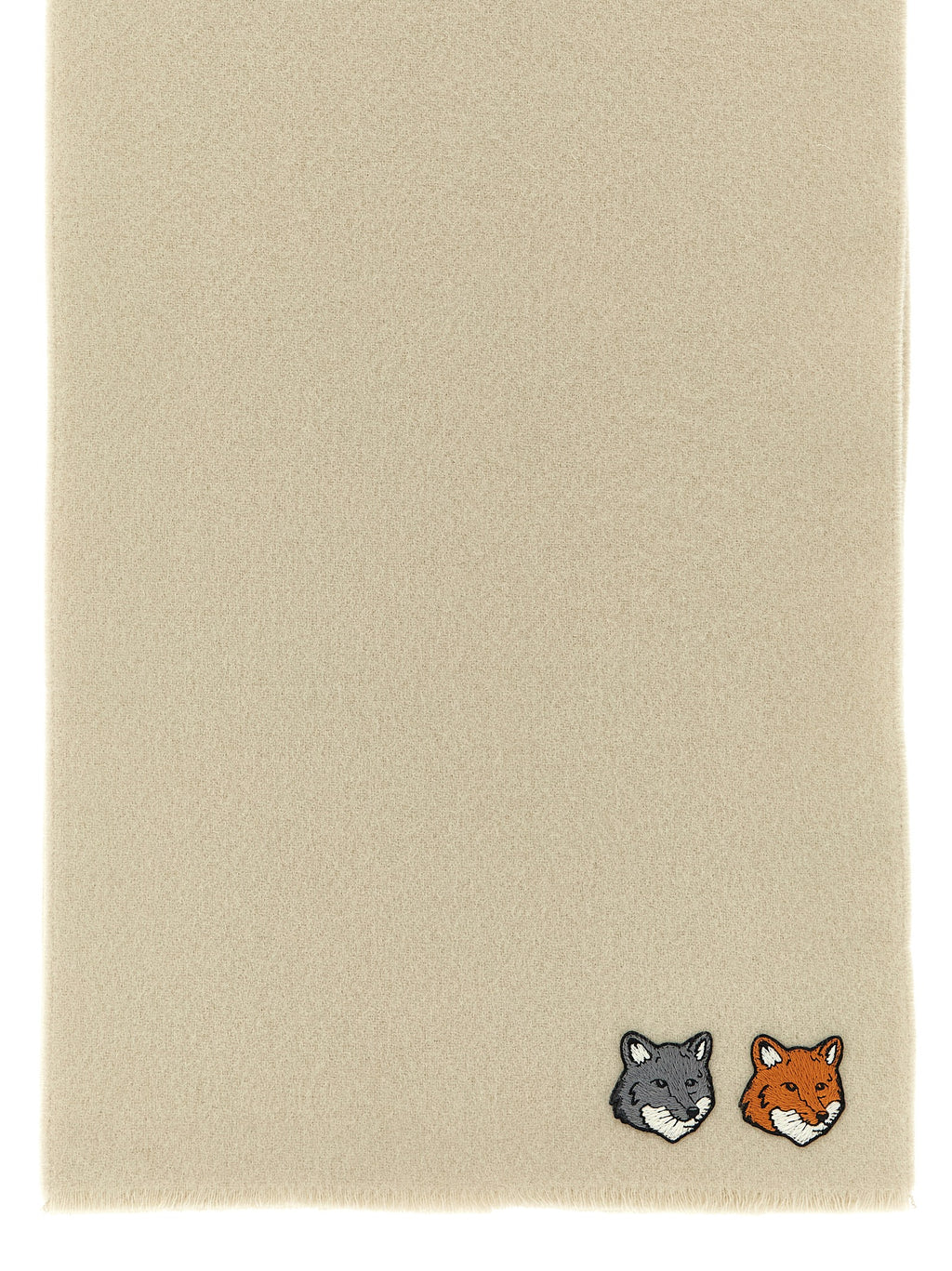 Maison Kitsuné White Virgin Wool Scarf
