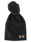 Maison Kitsuné Gray Virgin Wool Scarf