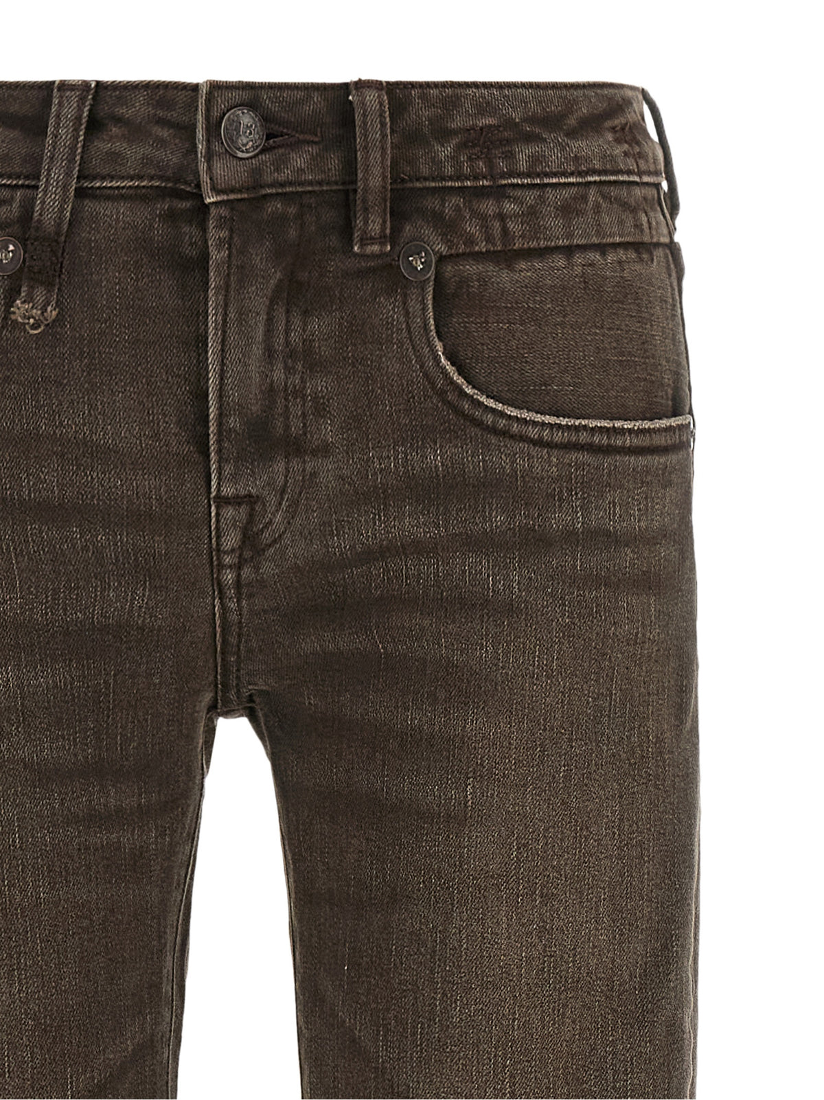 R13 Brown Cotton Flared Jeans