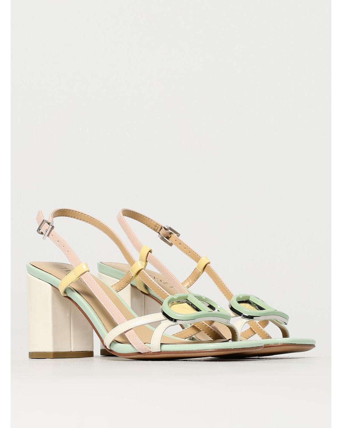Twinset Blue Patent Leather Platform Sandals