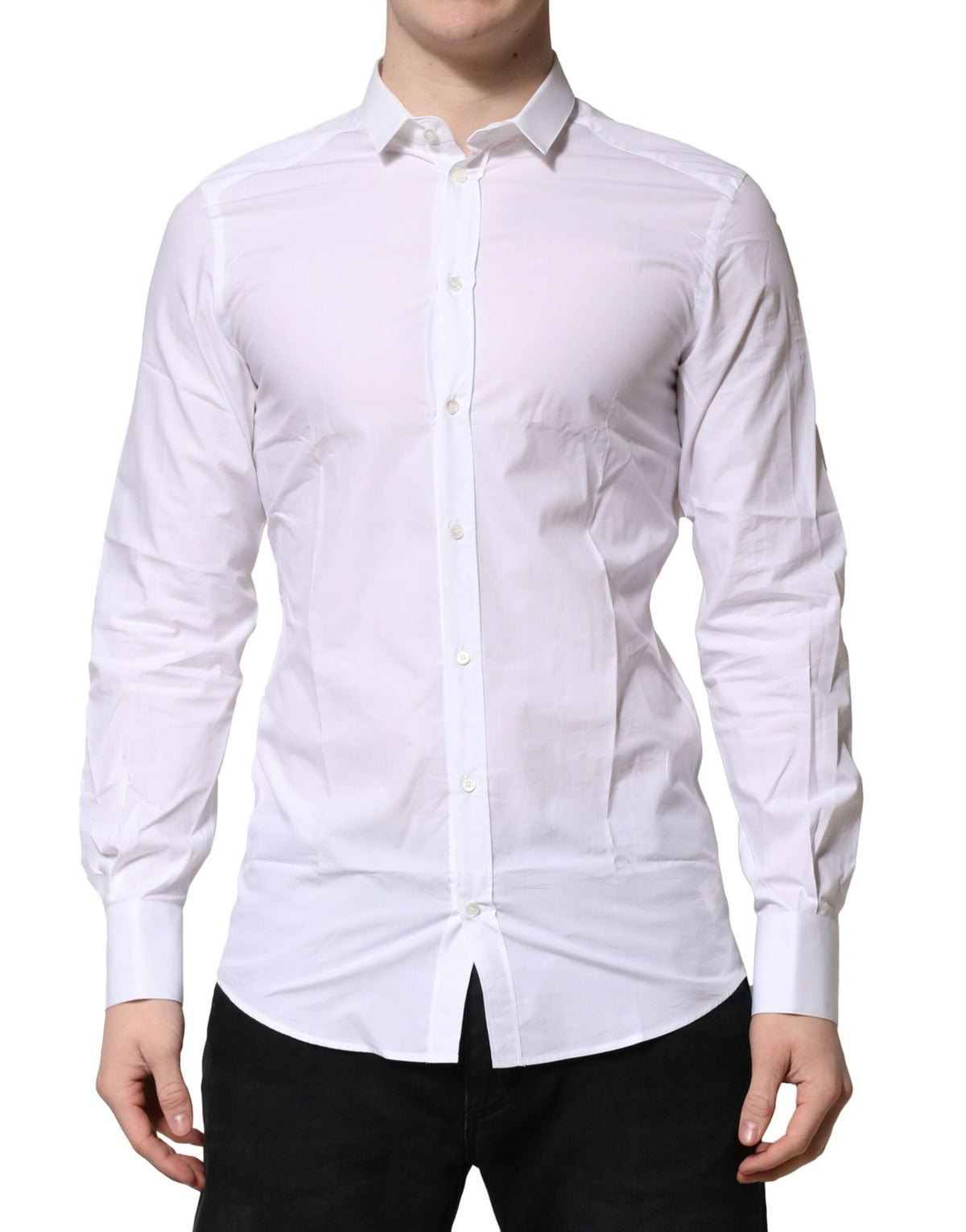 Dolce & Gabbana White Cotton Dress Shirt