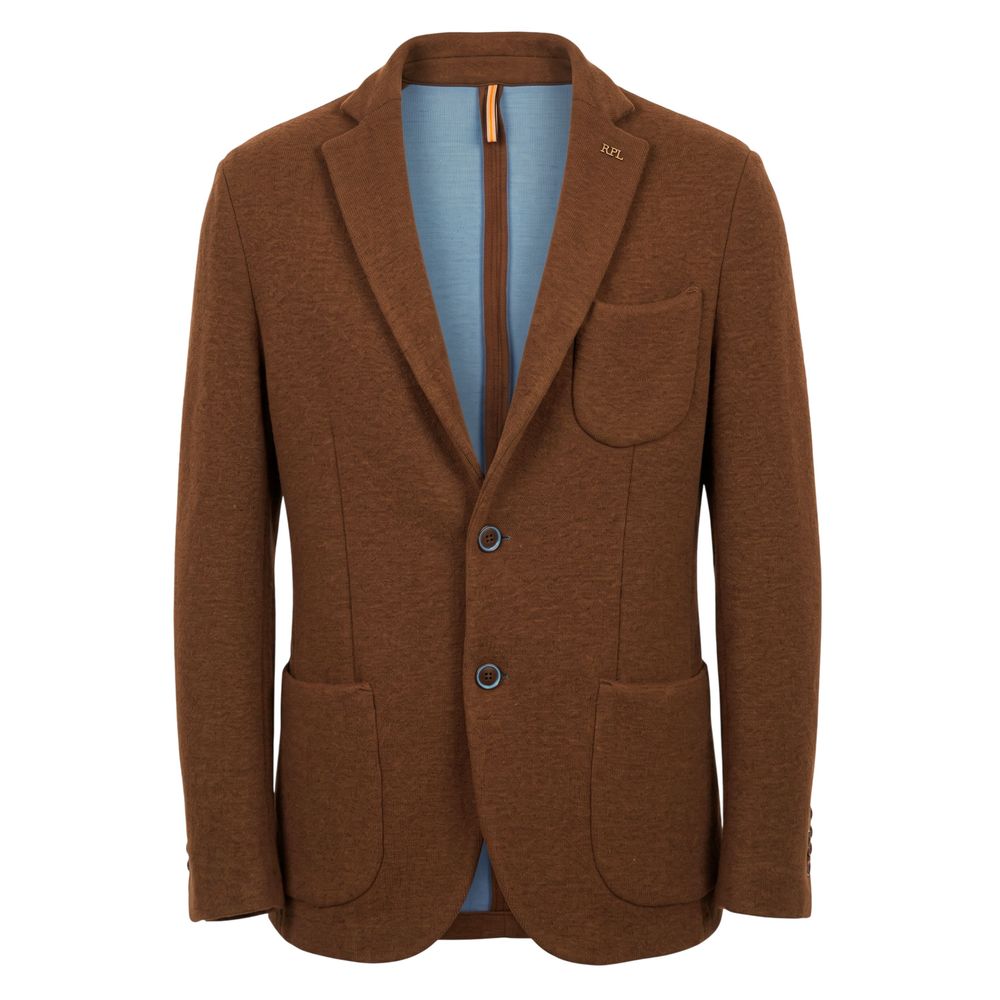 Roberto Pepe Luxury Brown Viscose Men Jacket