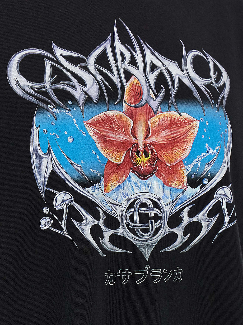 Casablanca Black Organic Cotton T-Shirt