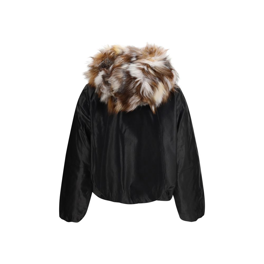 Moose Knuckles Black Lambskin Leather Jacket