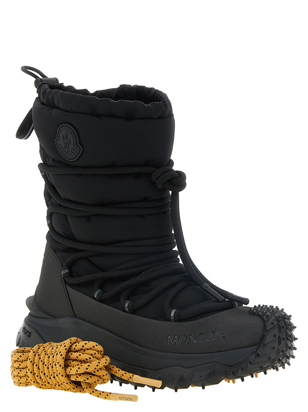 Moncler Black Polyamide Lace-Up Boots