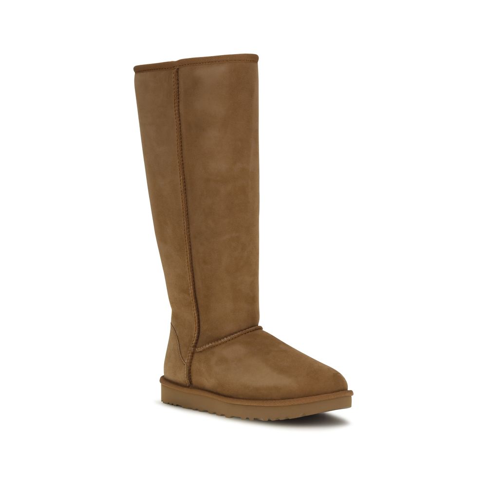 UGG Brown Calf Leather Bos Taurus Flat Boots