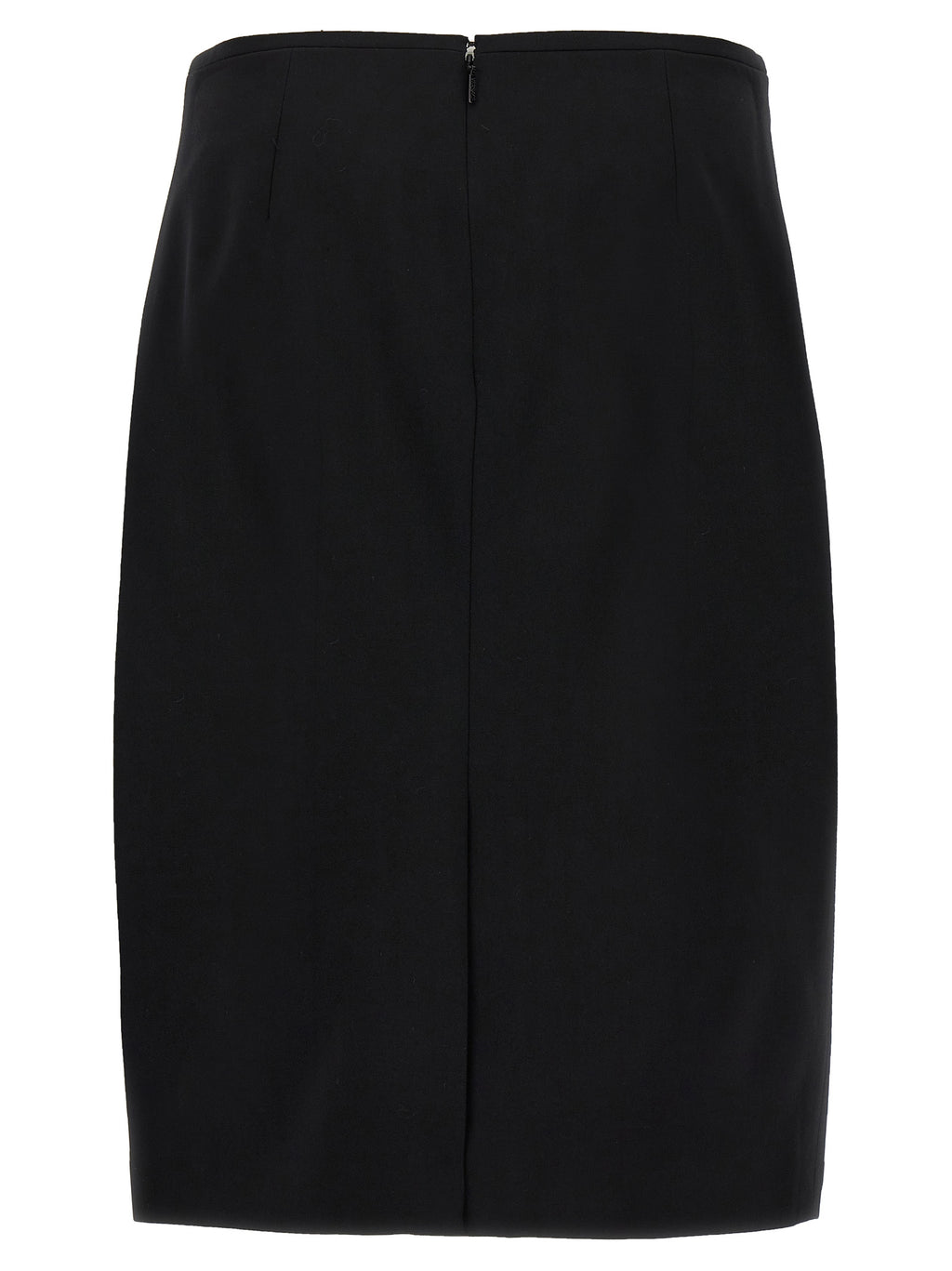 Versace Black Virgin Wool Midi Skirt