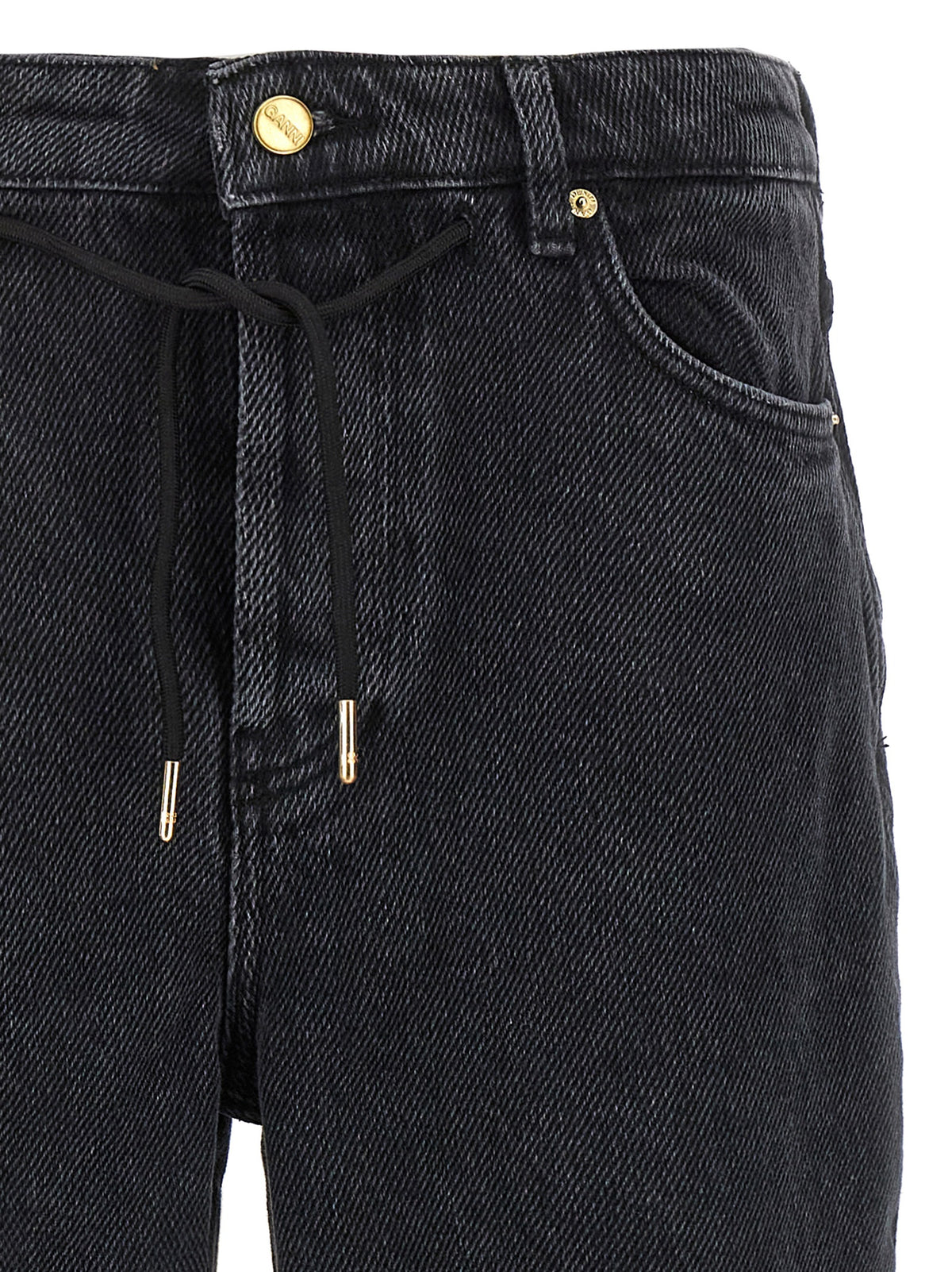 Ganni Black Cotton Jeans Denim