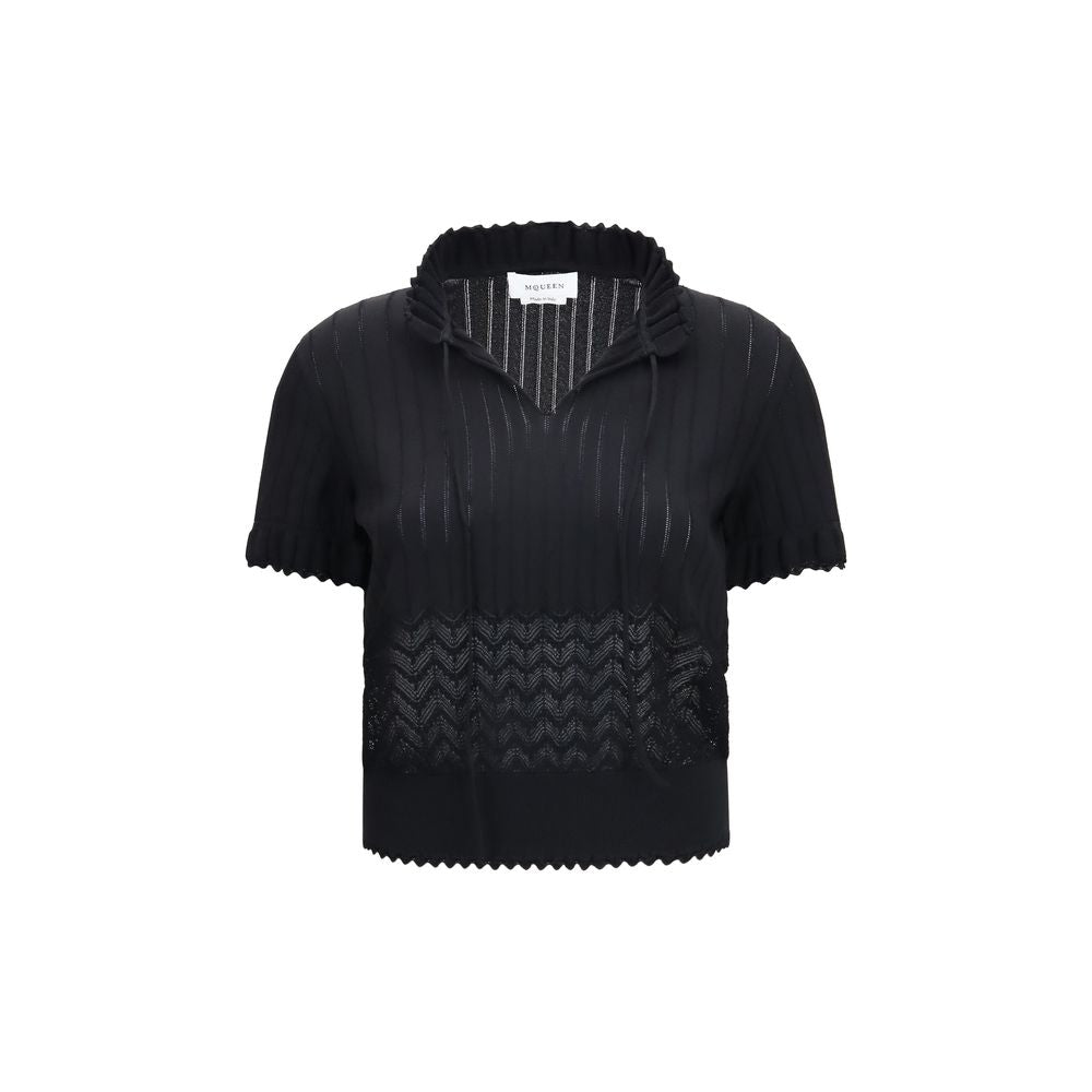 Alexander McQueen Black Viscose T-Shirt