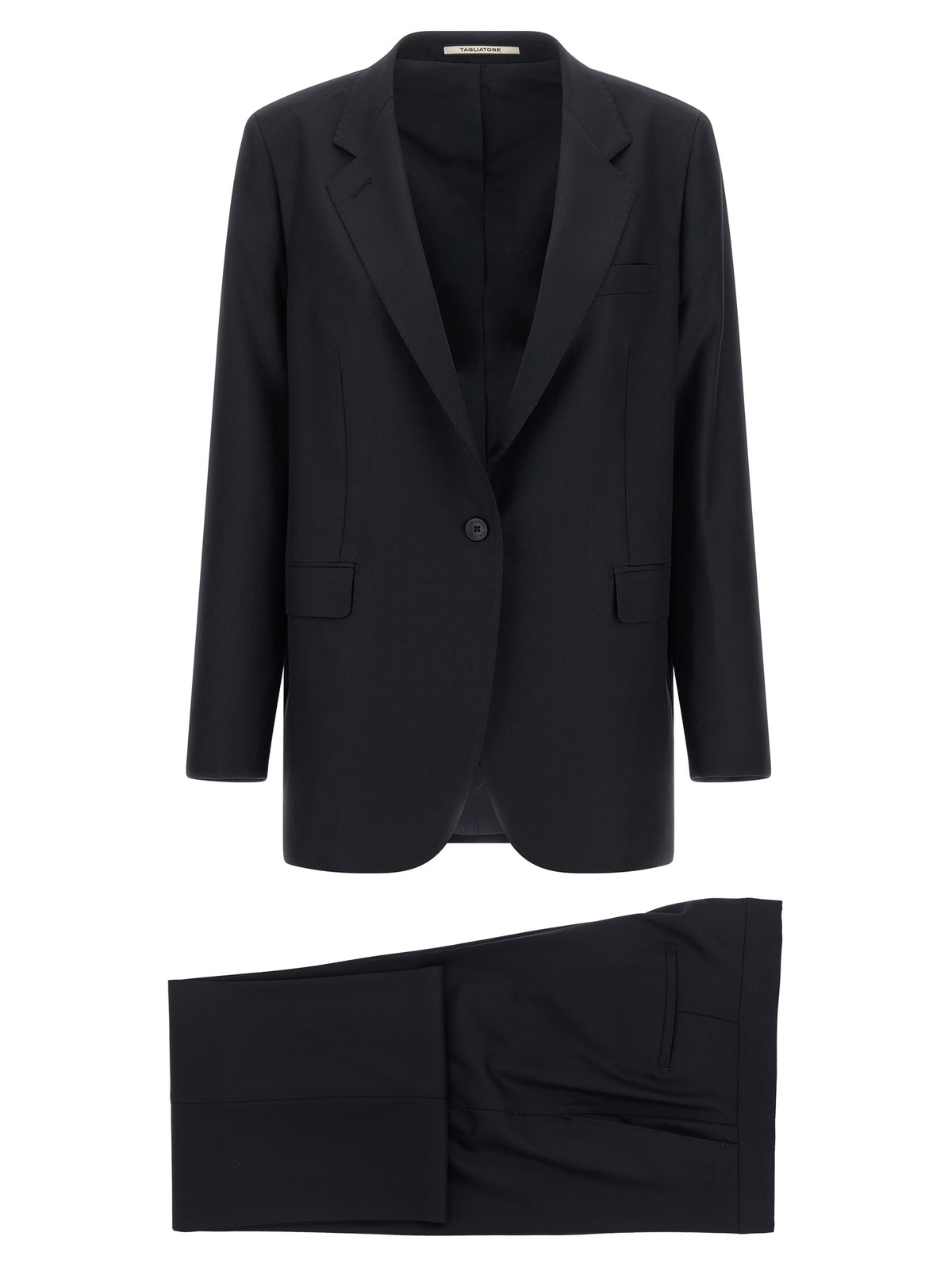 Tagliatore Black Virgin Wool Two-Piece Suit