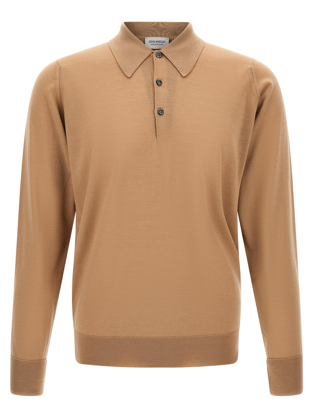 JOHN SMEDLEY Beige Merino Wool Polo Shirt
