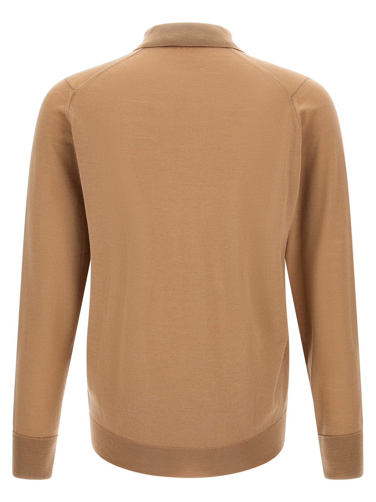 JOHN SMEDLEY Beige Merino Wool Polo Shirt