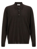JOHN SMEDLEY Brown Merino Wool Polo Shirt