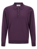 JOHN SMEDLEY Purple Merino Wool Polo Shirt
