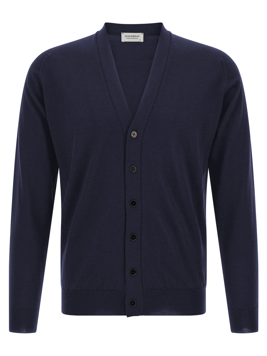 JOHN SMEDLEY Blue Merino Wool Cardigan