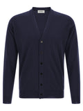 JOHN SMEDLEY Blue Merino Wool Cardigan