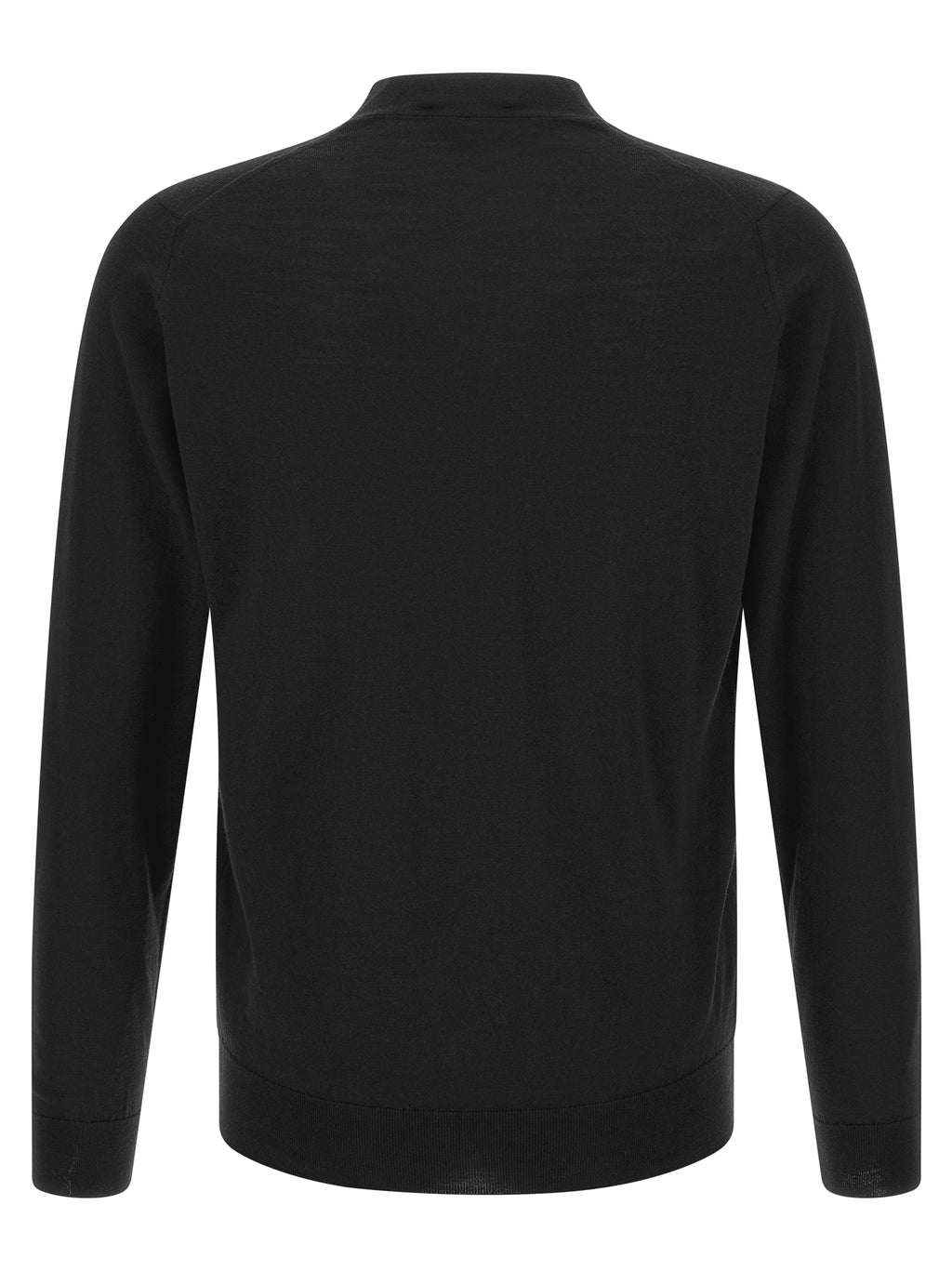 JOHN SMEDLEY Black Merino Wool Cardigan