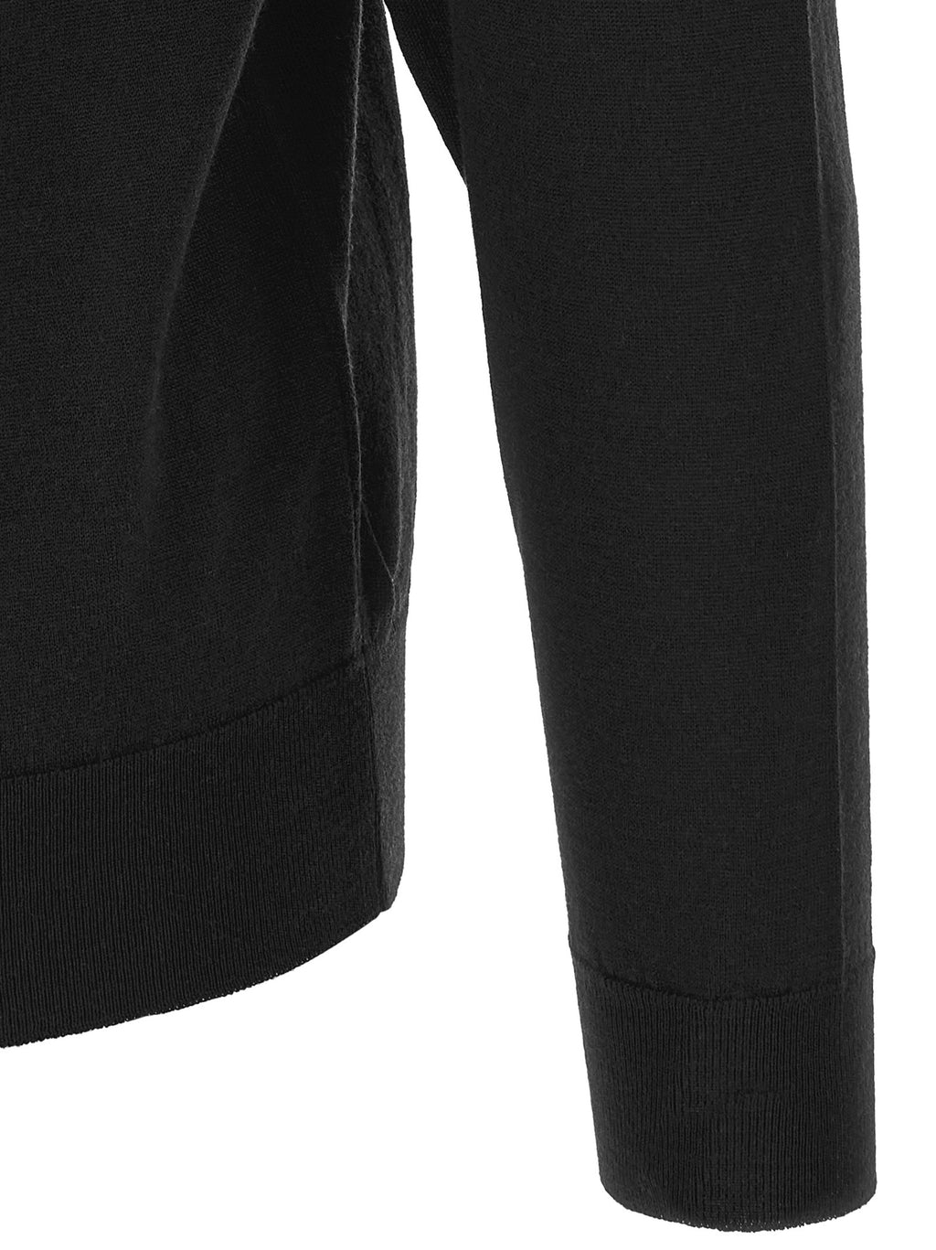 JOHN SMEDLEY Black Merino Wool Cardigan