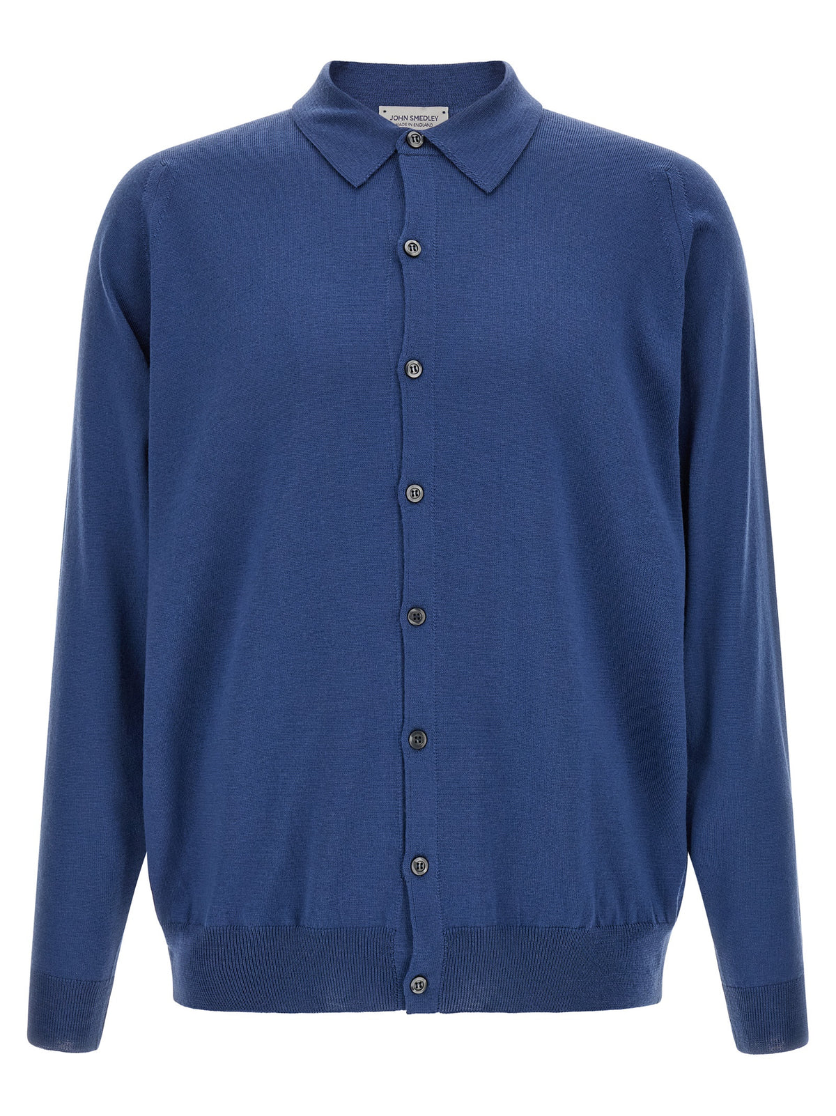 JOHN SMEDLEY Blue Merino Wool Blouse