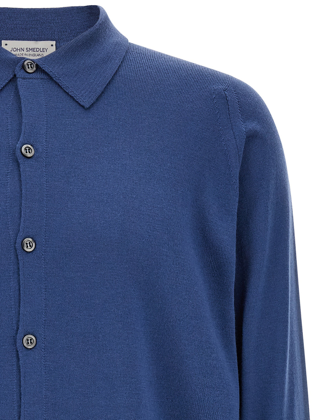 JOHN SMEDLEY Blue Merino Wool Blouse
