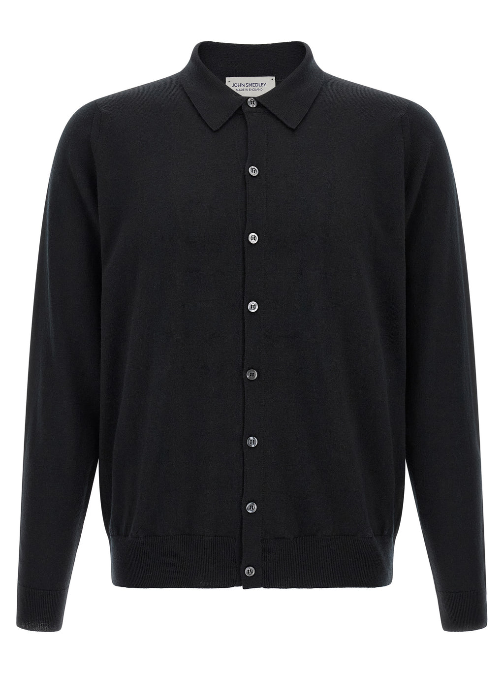 JOHN SMEDLEY Black Merino Wool Blouse
