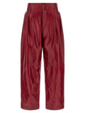 Alberta Ferretti Red Leather Pants