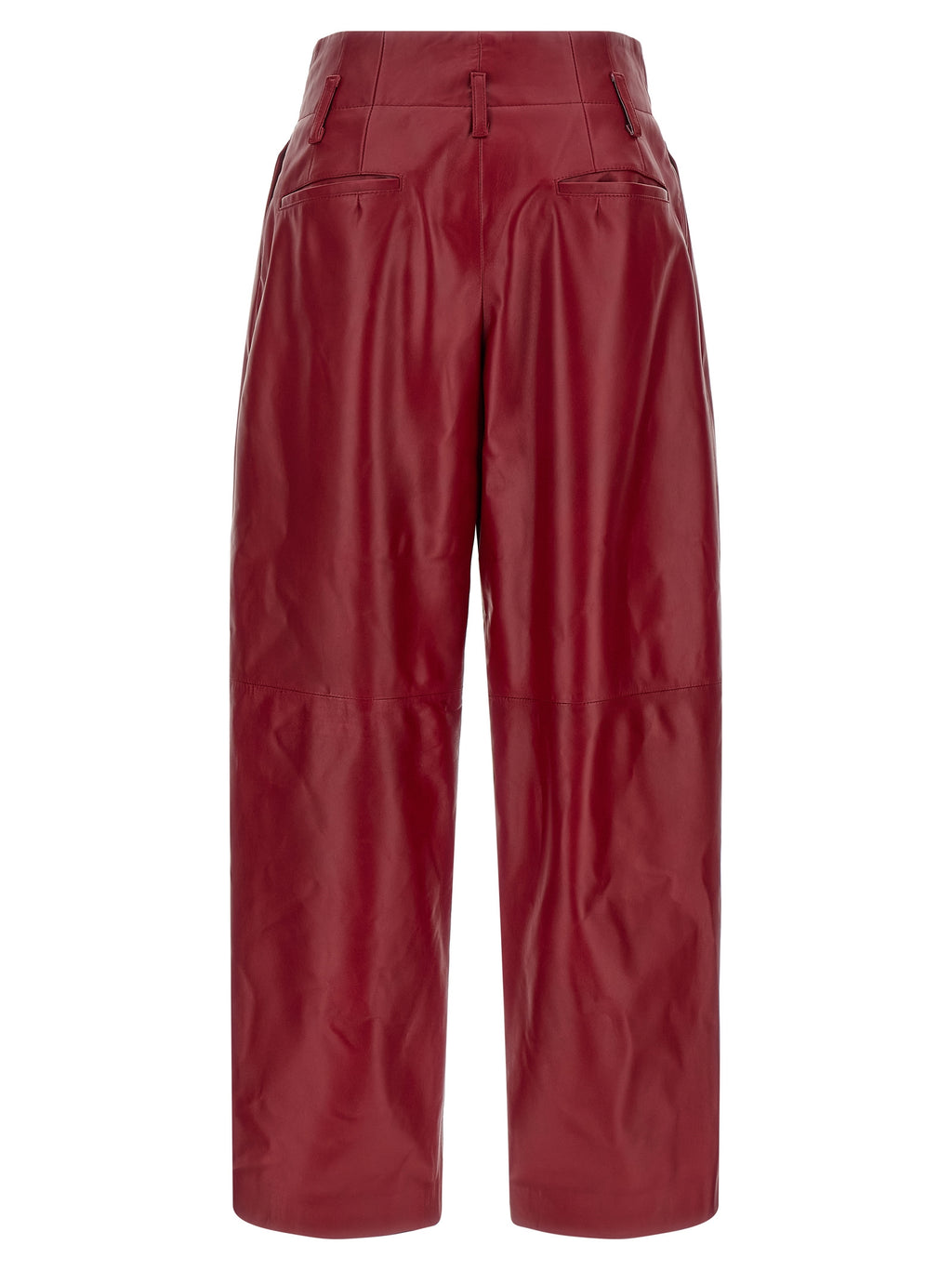 Alberta Ferretti Red Leather Pants