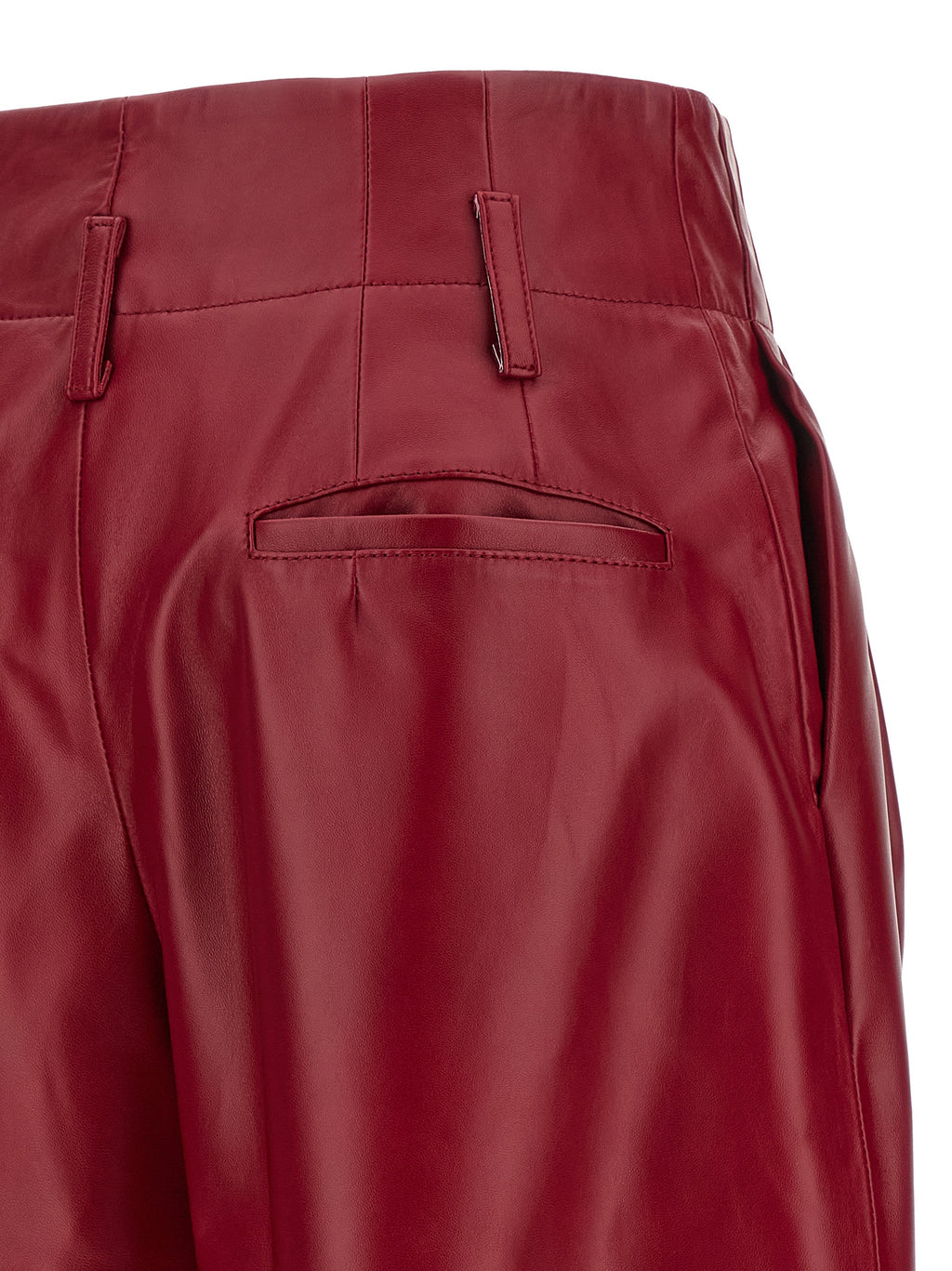 Alberta Ferretti Red Leather Pants