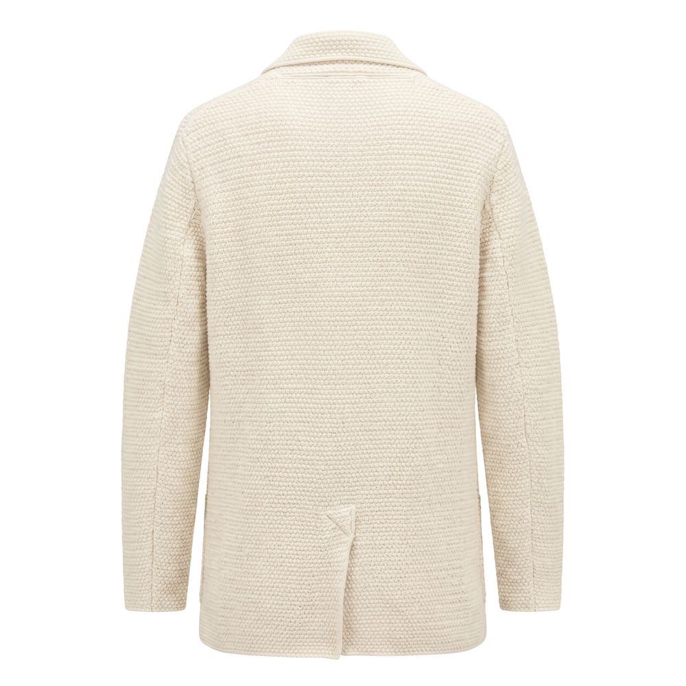 Malo White Cotton Men's Cardigan